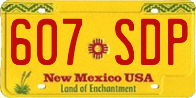 NM license plate 607SDP