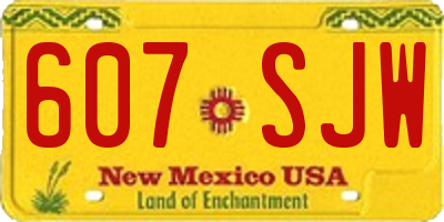 NM license plate 607SJW