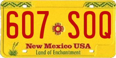 NM license plate 607SOQ