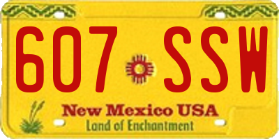 NM license plate 607SSW