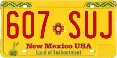 NM license plate 607SUJ