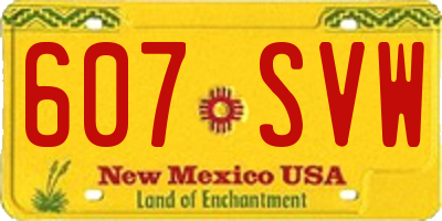 NM license plate 607SVW