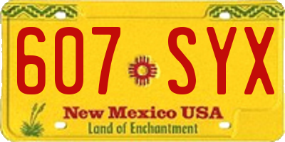 NM license plate 607SYX