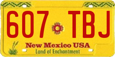 NM license plate 607TBJ