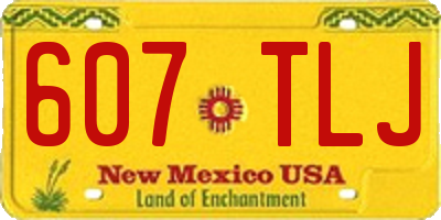 NM license plate 607TLJ