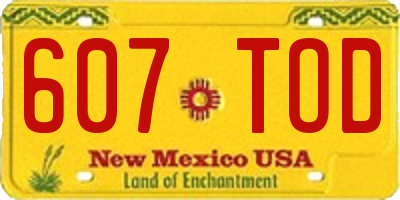 NM license plate 607TOD