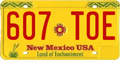 NM license plate 607TOE