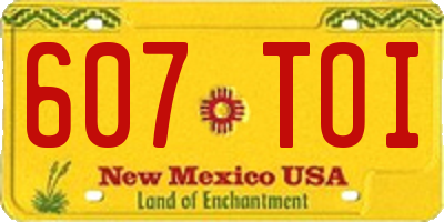 NM license plate 607TOI