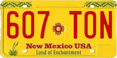 NM license plate 607TON