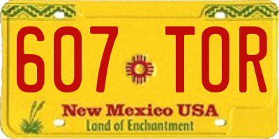 NM license plate 607TOR