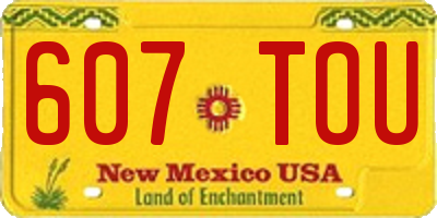 NM license plate 607TOU