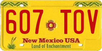 NM license plate 607TOV