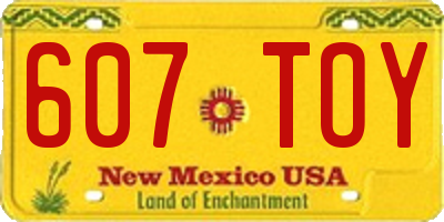 NM license plate 607TOY