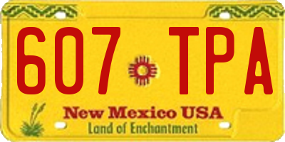 NM license plate 607TPA