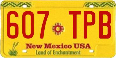 NM license plate 607TPB