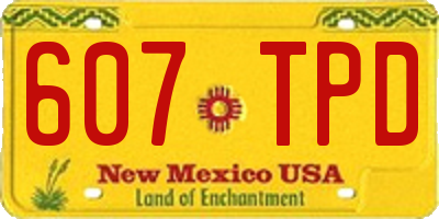NM license plate 607TPD