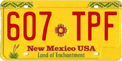 NM license plate 607TPF