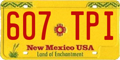 NM license plate 607TPI