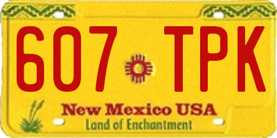 NM license plate 607TPK