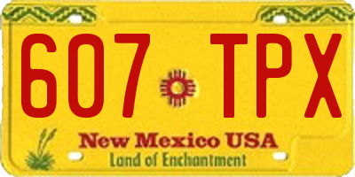 NM license plate 607TPX