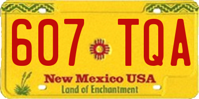 NM license plate 607TQA