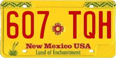 NM license plate 607TQH