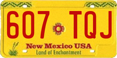 NM license plate 607TQJ