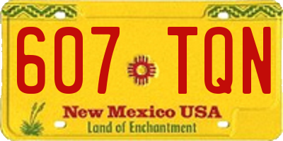 NM license plate 607TQN