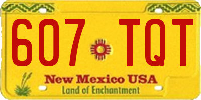 NM license plate 607TQT