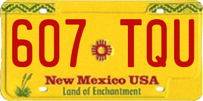 NM license plate 607TQU