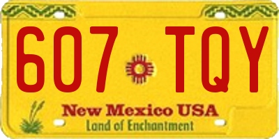NM license plate 607TQY