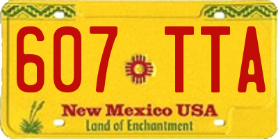 NM license plate 607TTA