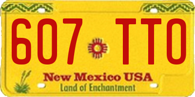 NM license plate 607TTO