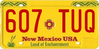 NM license plate 607TUQ