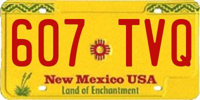 NM license plate 607TVQ