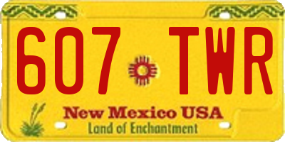 NM license plate 607TWR