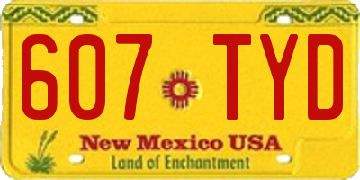 NM license plate 607TYD