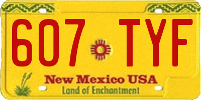 NM license plate 607TYF
