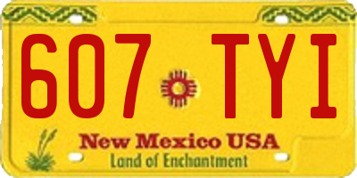 NM license plate 607TYI