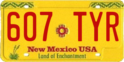 NM license plate 607TYR