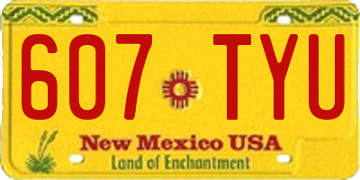 NM license plate 607TYU