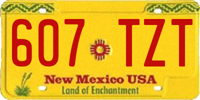 NM license plate 607TZT