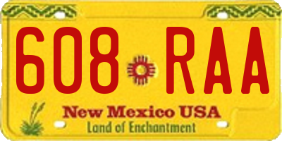 NM license plate 608RAA