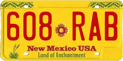 NM license plate 608RAB