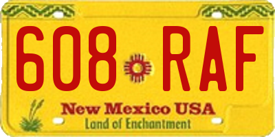 NM license plate 608RAF