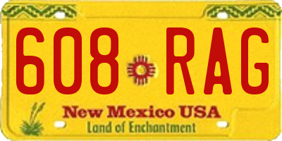 NM license plate 608RAG