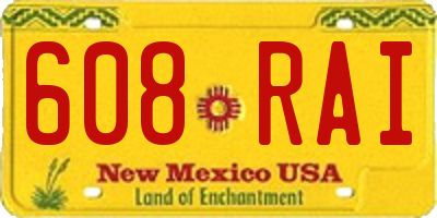 NM license plate 608RAI