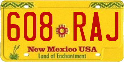 NM license plate 608RAJ