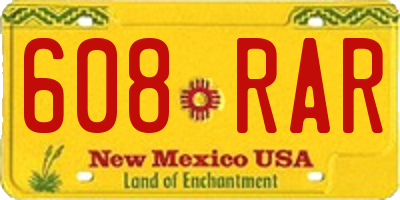 NM license plate 608RAR