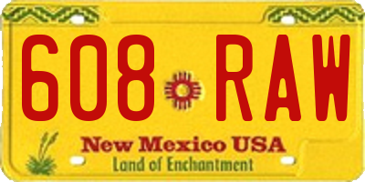 NM license plate 608RAW